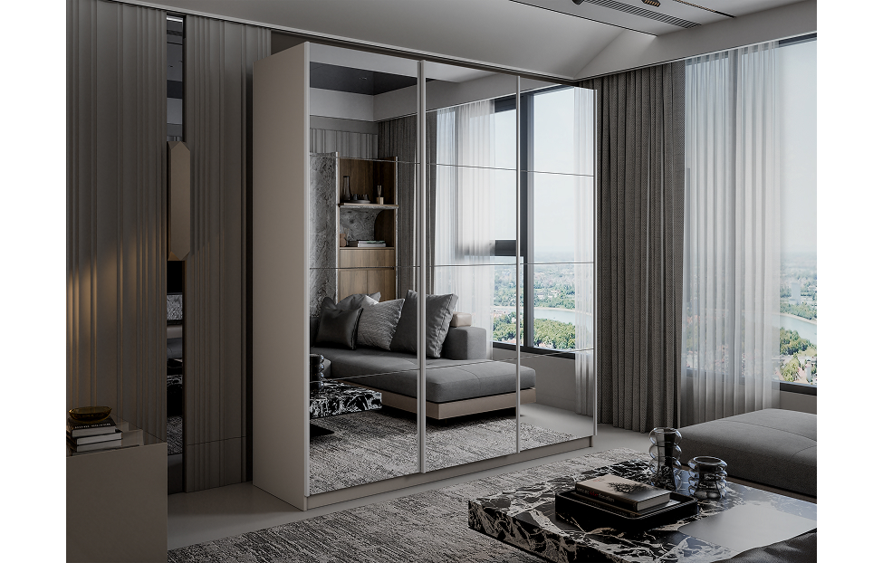 Шкафы-купе - изображение №4 "Шкаф-купе Lux 180х230х57 фасады зеркало / Кашемир"  на www.Angstrem-mebel.ru