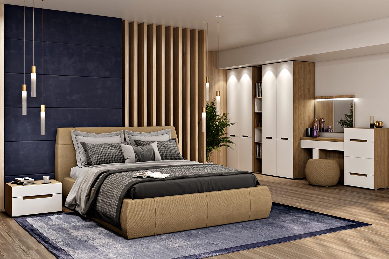 Прикроватные тумбы - изображение №7 "Прикроватная тумба Анри с выкатными ящиками"  на www.Angstrem-mebel.ru