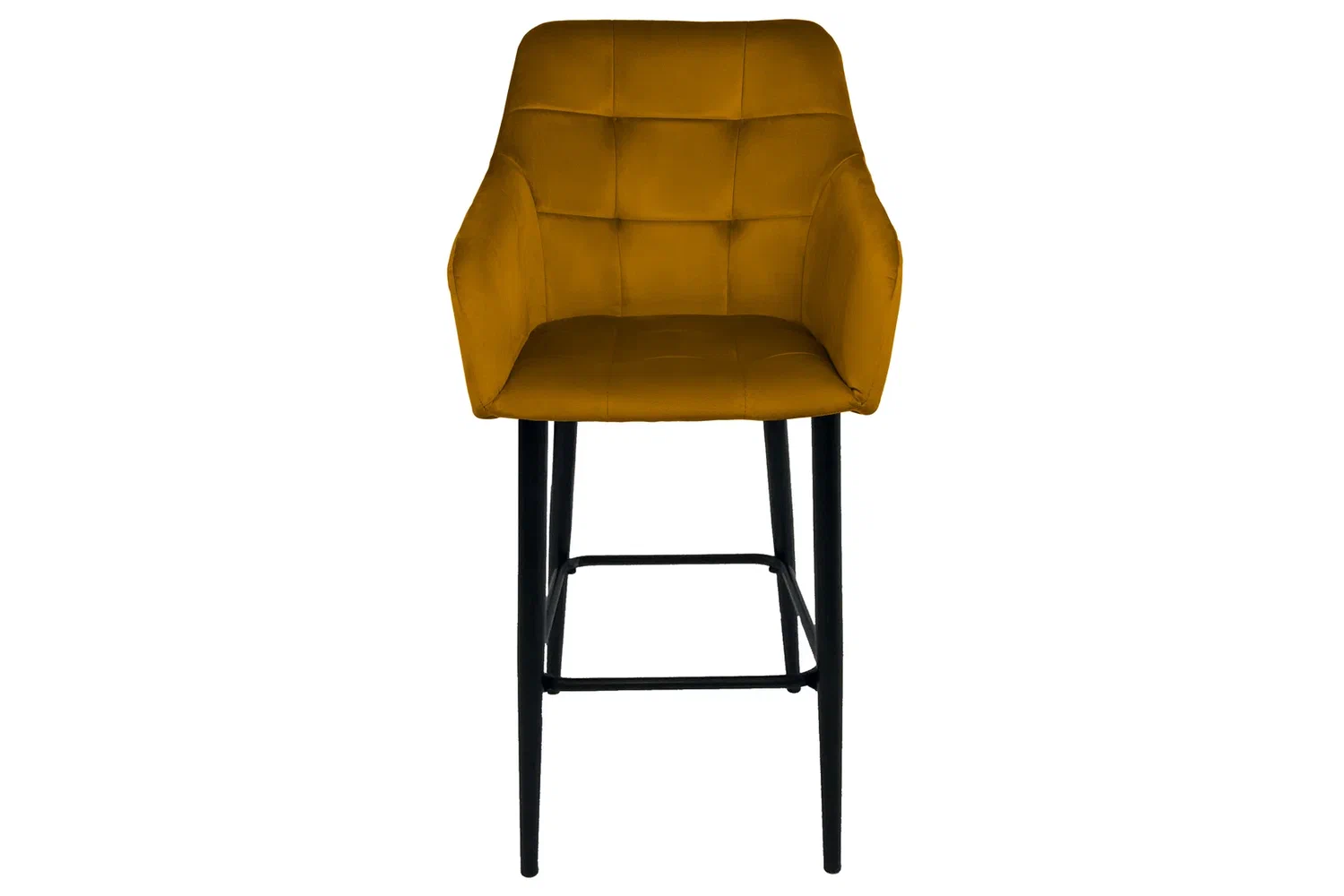 Стулья - изображение №3 "Кресло барное Отэм горчичный / опоры черные"  на www.Angstrem-mebel.ru