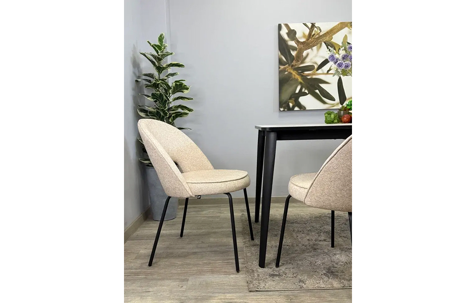 Кухонные стулья - изображение №6 "Стул Мане бежевый / опоры черные"  на www.Angstrem-mebel.ru